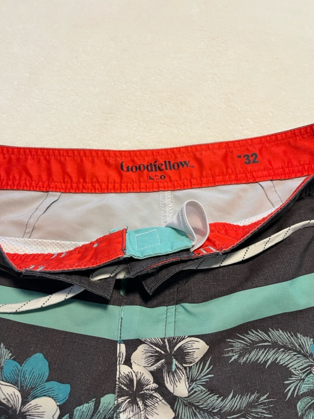 Goodfellow & Co Men’s Swim Trunks Size 32 Tropical Board Shorts Beach - Picture 3 of 4
